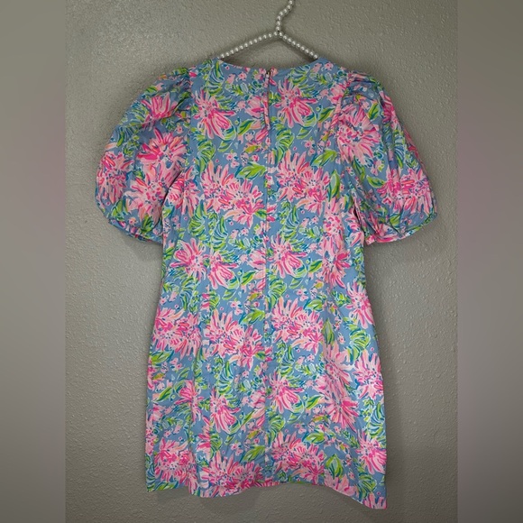 Lilly Pulitzer Roni Stretch Blue Peri Sunrise Bay Shift Dress Size 12 - Picture 4 of 10